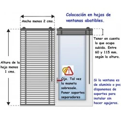 Medir venecianas en hojas de ventana abatibles