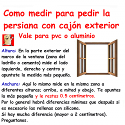 Como medir persiana con cajón exterior