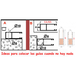 Detalle de como instalar las guías.