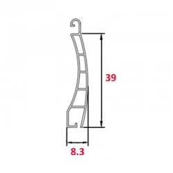 Medidas lamas mini pvc curva
