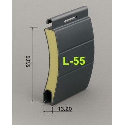 Lama persiana curva aluminio 55 milímetros