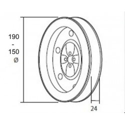 Medidas polea metal eje 60 o 70 en madera