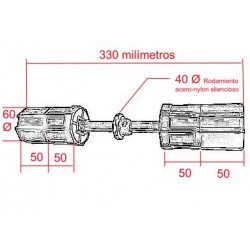 medida de la contera doble regulable para eje de 60