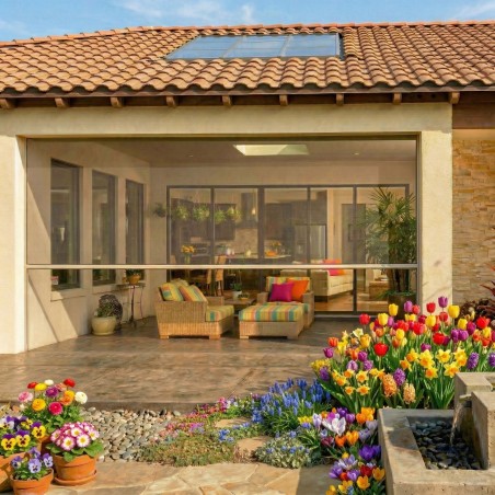 Mosquitera para terraza motorizada.