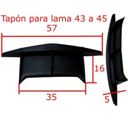 Tapon lateral para lama de 43 a 45 mm.