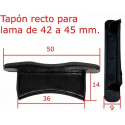 Tapón lateral para lama recta de 42 a 45 mm.